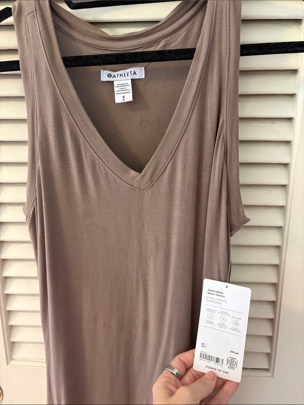 Athleta Santorini Tank Maxi Dress — Taupe